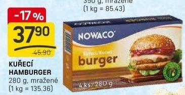 Hamburger kuřecí mražený Nowaco