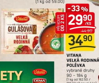 Instantní polévka Velká rodinná Vitana