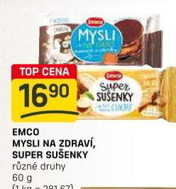 Ovesné sušenky Mysli na zdraví Emco