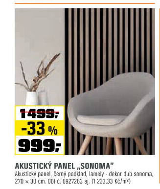 Panel akustický dub sonoma