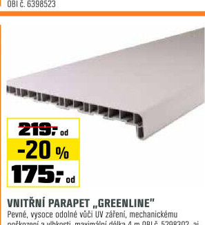 Parapet vnitřníGreenline bílá
