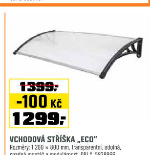 Stříška PCvchodováEco 5mmčerná