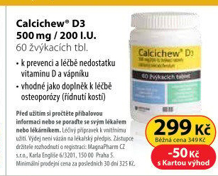 Doplněk stravy žvýkací tablety Calcichew D3