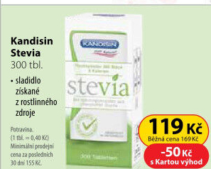 Sladidlo tablety Stevia Kandisin