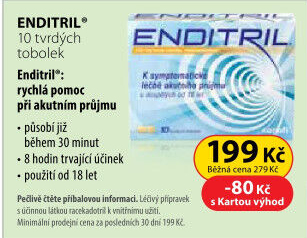 Tablety proti průjmu Enditril