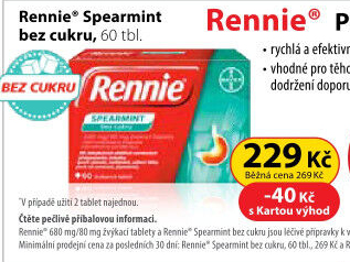 Žvýkací tablety proti pálení žáhy bez cukru Rennie