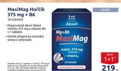Doplněk stravy Hořčík + B6 MaxiMag Zdrovit