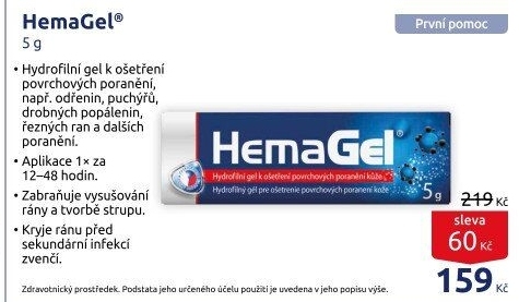 Gel urychlující hojení Hemagel Apotex