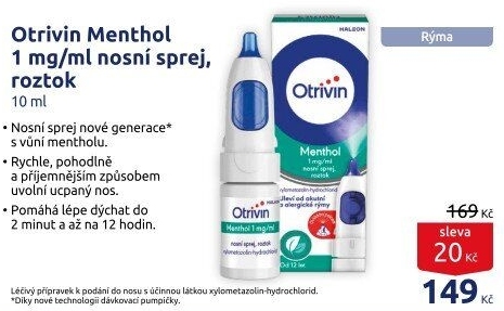 Nosní sprej 1 mg/ml Otrivin