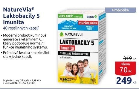 Probiotika Laktobacily 5 Imunita NatureVia Swiss