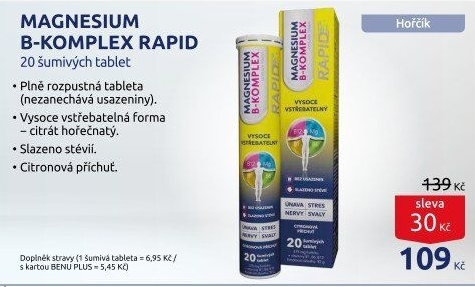Šumivé tablety Magnesium B-komplex Rapid Glenmark