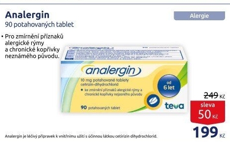 Tablety proti alergii Analergin