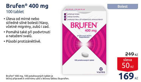 Tablety proti bolesti 400 Brufen Viatris