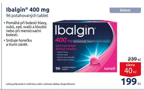 Tablety proti bolesti 400 Ibalgin