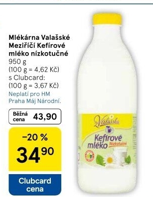 Kefírové mléko neochucené Mlékárna Valašské Meziříčí
