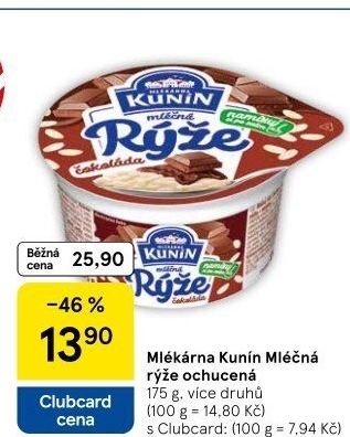 Mléčná rýže Mlékárna Kunín