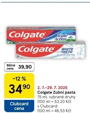 Pasty na zuby Colgate