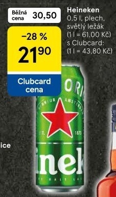 Pivo světlý ležák Heineken