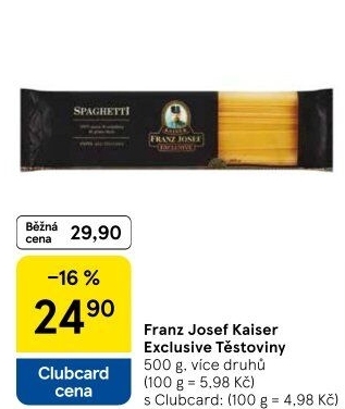 Těstoviny semolinové Exclusive Franz Josef Kaiser