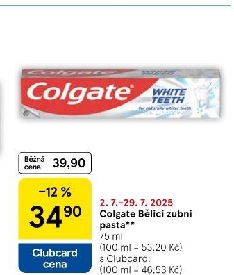 Pasta na zuby bělicí White Teeth Colgate