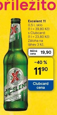 Pivo světlý ležák 11° Excelent