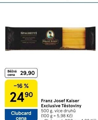 Těstoviny semolinové Exclusive Franz Josef Kaiser