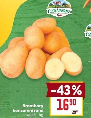 Brambory konzumní rané Česká farma