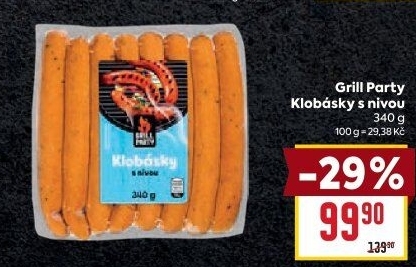 Klobása s nivou Grill Party