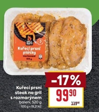 Kuřecí prsní steak s rozmarýnem Grill Party