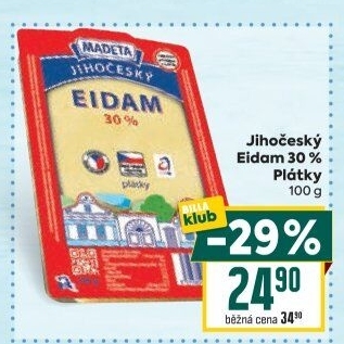 Sýr Eidam Jihočeský 30% Madeta