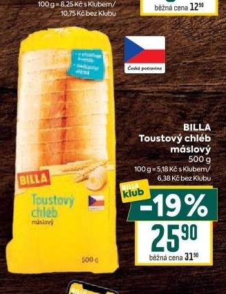 Toustový chléb Billa