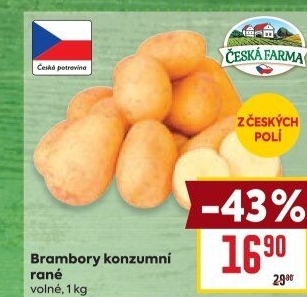 Brambory konzumní rané Česká farma