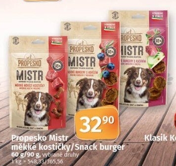 Pamlsky pro psy snack burger Mistr Propesko