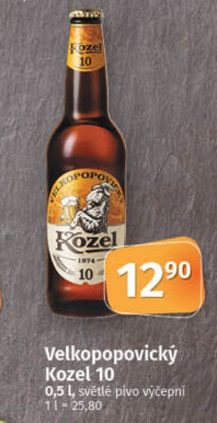 Pivo světlé výčepní 10°Velkopopovický Kozel