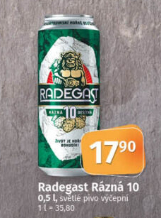 Pivo světlé výčepní Rázná 10° Radegast