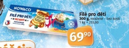 Rybí filé pro děti bez kosti mražené Nowaco