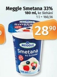 Smetana ke šlehání Meggle 33%