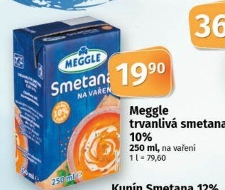 Smetana na vaření Meggle 10%