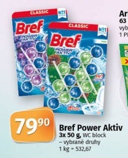 WC blok tuhý Power Aktiv Bref