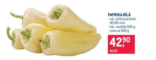 Paprika bílá