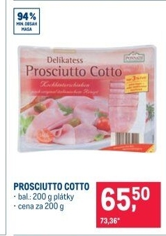 Šunka Prosciutto Cotto Ponnath