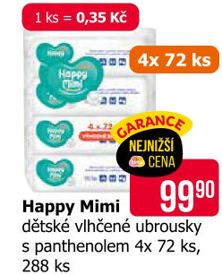 Vlhčené ubrousky dětské Happy Mimi