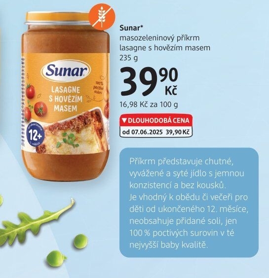 Masozeleninový příkrm bio Sunar