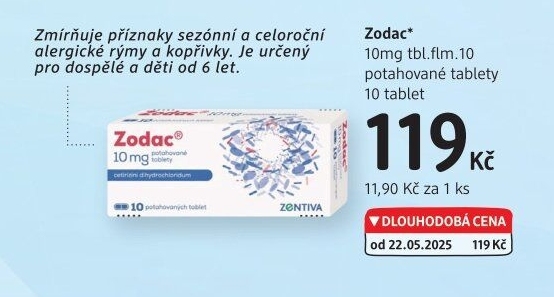 Tablety proti alergii a vyrážce Zodac