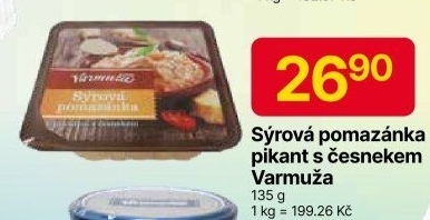Pikantní sýrová pomazánka s česnekem Varmuža