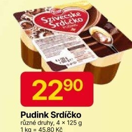 Pudinkový dezert Srdíčko Zott