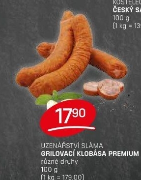 Klobása grilovací premium Sláma