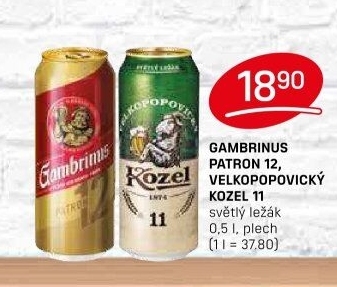 Pivo světlý ležák 12° Patron Gambrinus