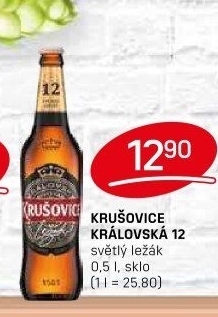 Pivo světlý ležák Královský 12° Krušovice