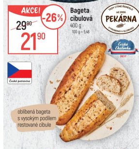 Bageta s cibulkou